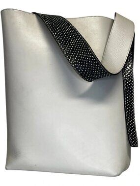Celine Twisted Python Cabas Handbag w/zip pouch, White/Black, Pheobe Philo Era